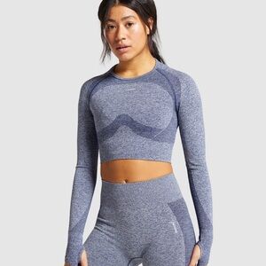 NWT Flex Sports Long Sleeve Crop Hydro Teal Top size Medium